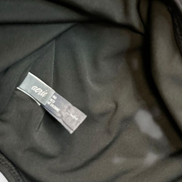 AERIE Women’s Black The One Cheekier High Cut T-Back Swimsuit Size 8 / M - Picture 5 of 8